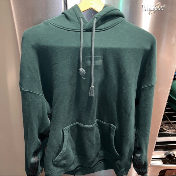 Adidas dark Green Sweatshirt arm tape Hoodie Mens Vented Trefoil Pocket Cotton S - Picture 8 of 16